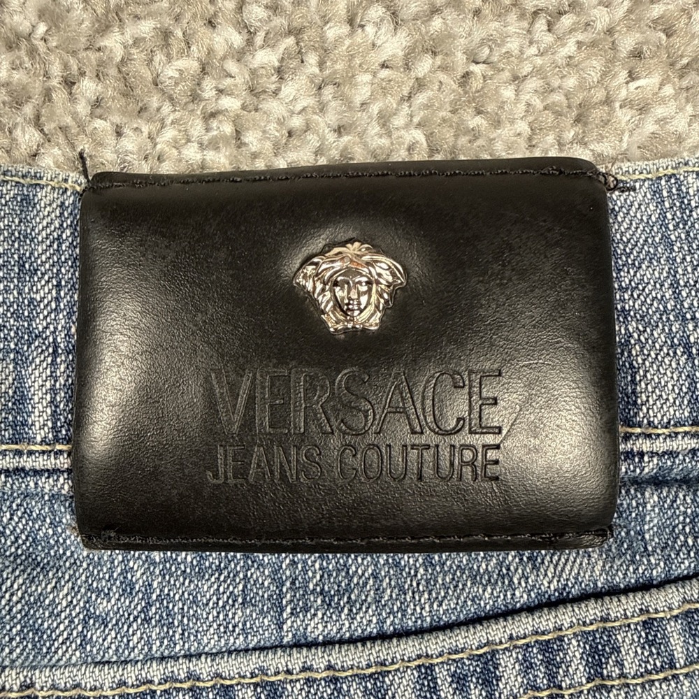 Versace Jeans Couture Men's 29x33 Blue Denim Italy Ittierre Y2K Medusa - Picture 3 of 13